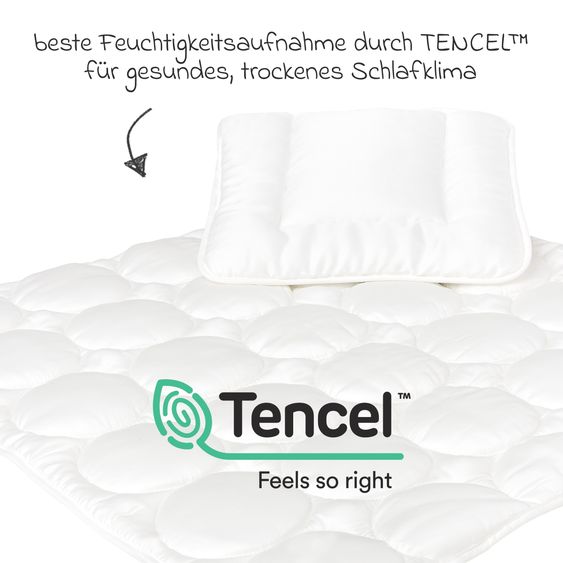 Träumeland Steppbett-Set Vier Jahreszeiten TENCEL™ 80 x 80 cm + 35 x 40 cm