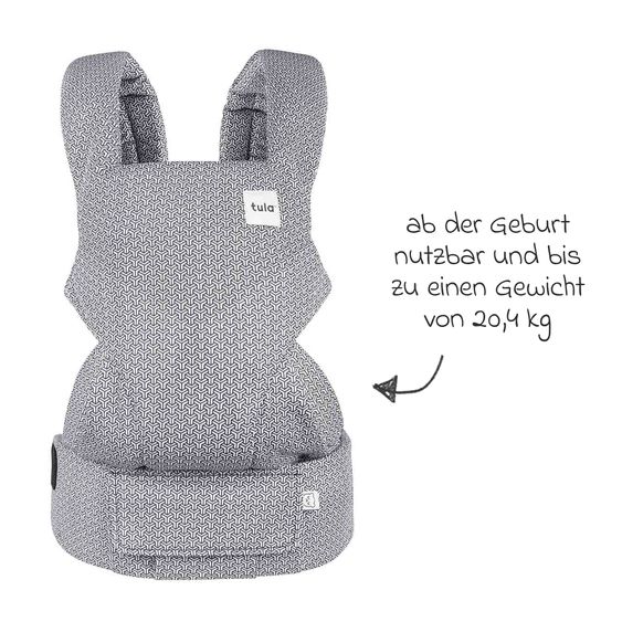 tula Babytrage & Wetterschutz Explore Mesh ab Geburt von 3,2 kg - 20,4 kg - 3-Positionen Bauch vorne/hinten, Rücken aus atmungsaktivem Mesh-Gewebe - Infinite