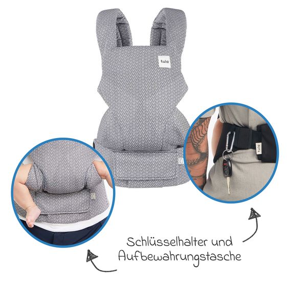 tula Babytrage & Wetterschutz Explore Mesh ab Geburt von 3,2 kg - 20,4 kg - 3-Positionen Bauch vorne/hinten, Rücken aus atmungsaktivem Mesh-Gewebe - Infinite