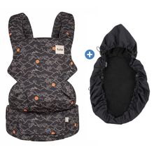 Babytrage & Wetterschutz Explore Mesh ab Geburt von 3,2 kg - 20,4 kg - 3-Positionen Bauch vorne/hinten, Rücken aus atmungsaktivem Mesh-Gewebe - Mojave