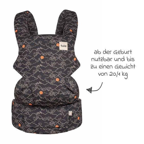 tula Babytrage & Wetterschutz Explore Mesh ab Geburt von 3,2 kg - 20,4 kg - 3-Positionen Bauch vorne/hinten, Rücken aus atmungsaktivem Mesh-Gewebe - Mojave