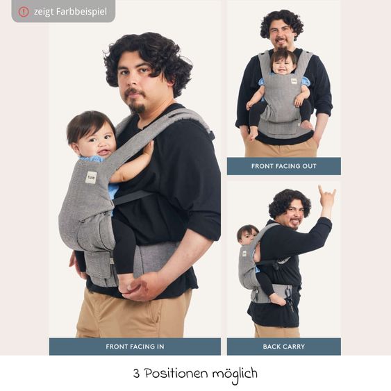 tula Babytrage & Wetterschutz Explore Mesh ab Geburt von 3,2 kg - 20,4 kg - 3-Positionen Bauch vorne/hinten, Rücken aus atmungsaktivem Mesh-Gewebe - Mojave