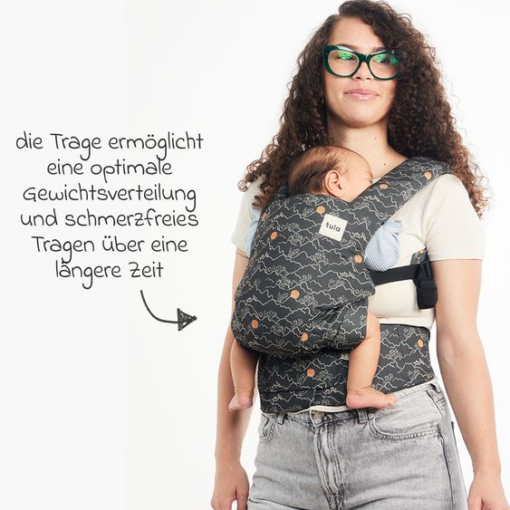 tula Babytrage Explore Mesh ab Geburt von 3,2 kg - 20,4 kg - 3-Positionen Bauch vorne/hinten, Rücken aus atmungsaktivem Mesh-Gewebe - Mojave