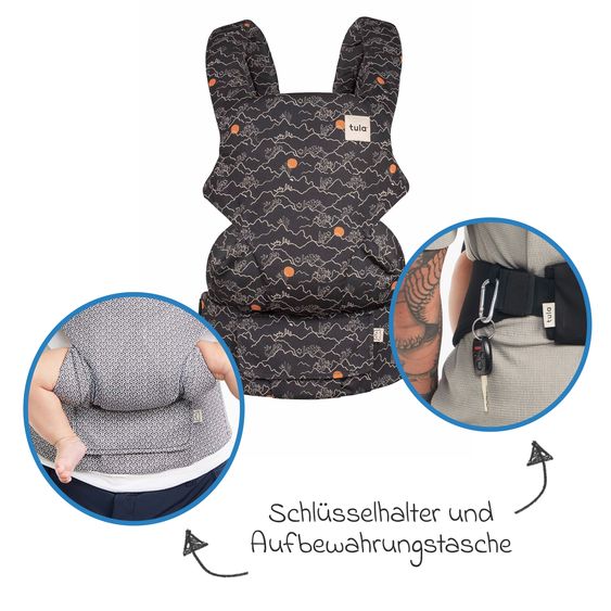 tula Babytrage Explore Mesh ab Geburt von 3,2 kg - 20,4 kg - 3-Positionen Bauch vorne/hinten, Rücken aus atmungsaktivem Mesh-Gewebe - Mojave