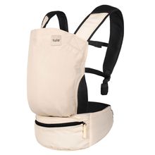 Babytrage Tula Lite Ultrakompakt für unterwegs von 5,4 kg - 13,6 kg - 2 Positionen Bauch, Rücken inkl. Hüfttasche - Cream