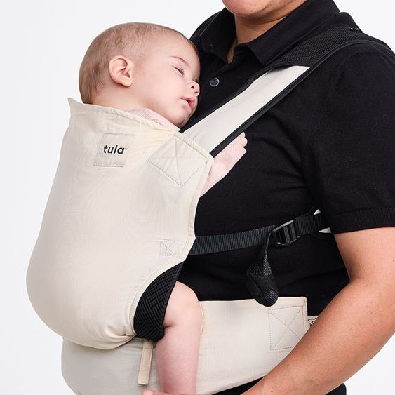 tula Baby carrier Tula Lite Ultra-Compact for on the go from 5.4 kg - 13.6 kg - 2 positions front, back incl. hip pouch - Cream