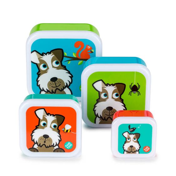 Tum Tum 4-tlg. Snackdosen-Set - Hund Scruff