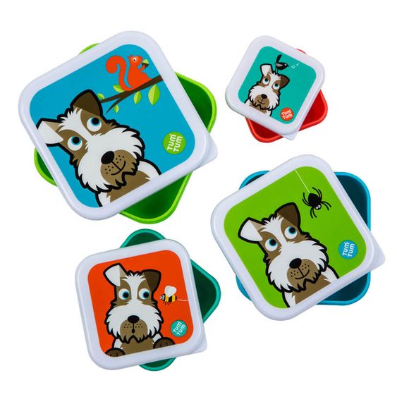 Tum Tum 4-tlg. Snackdosen-Set - Hund Scruff