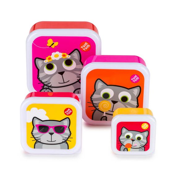 Tum Tum 4-tlg. Snackdosen-Set - Katze Bluebell