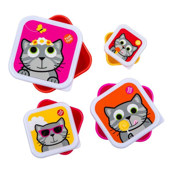 Tum Tum 4-tlg. Snackdosen-Set - Katze Bluebell