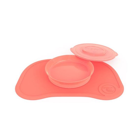 Twistshake Tischset mit Teller & Deckel - Pfirsich