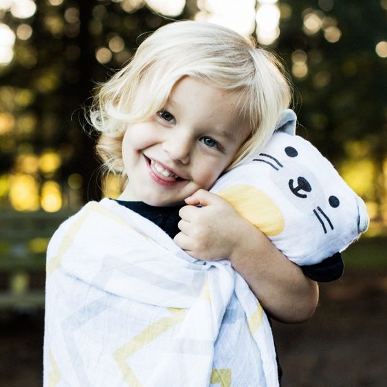 ubbi Musselin Decke & Kuscheltier Buddies 2in1 - Cat & Dog