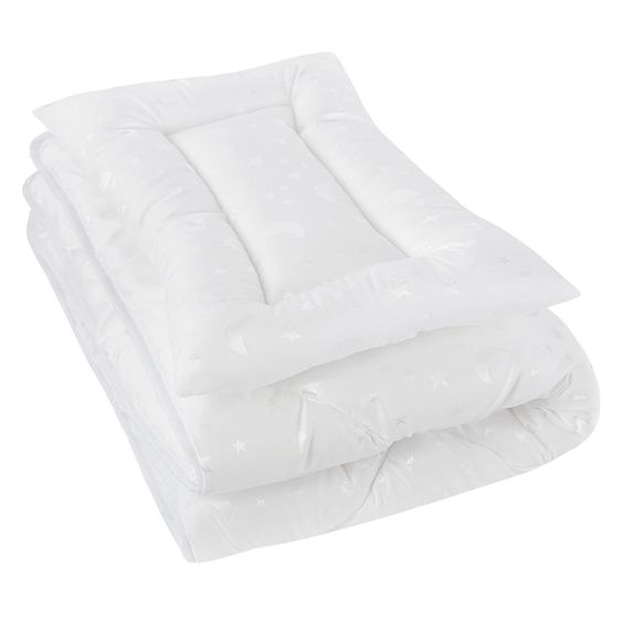 Urra Steppbett-Set Mond & Sterne 100 x 135 + 40 x 60 cm