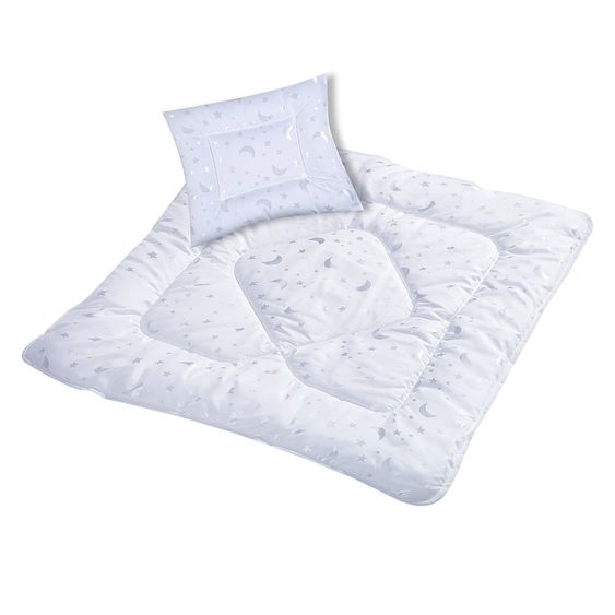 Urra Steppbett-Set Mond & Sterne 80 x 80 cm + 35 x 40 cm