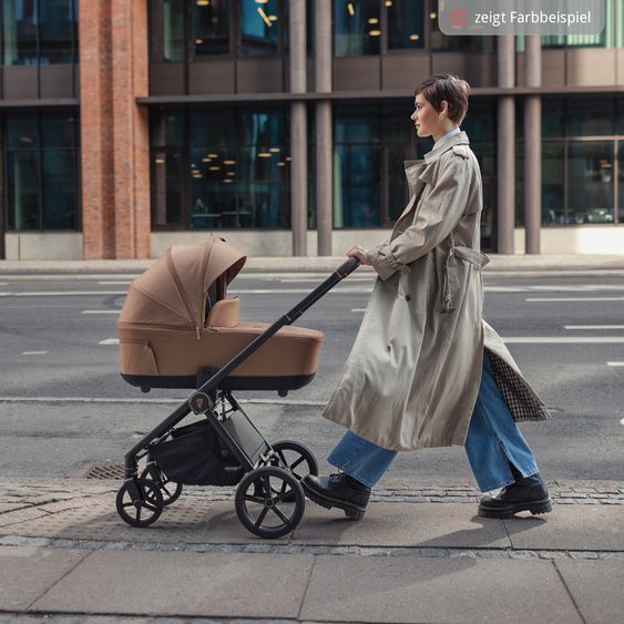 Venicci Passeggino Claro 2in1 fino a 22 kg con navicella, sedile sportivo, maniglione telescopico, posizione reclinabile, incluso parapioggia, coprigambe, catena per ciucci, carillon, gioco da afferrare e borsa fasciatoio - Noir