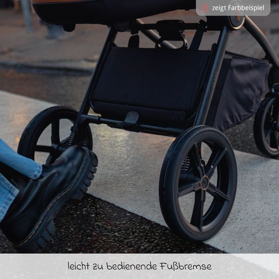 Venicci 2in1 Kombi-Kinderwagen Claro bis 22 kg mit Babywanne, Sportsitz, Teleskopschieber, Liegeposition inkl. Regenschutz, Beindecke & Wickeltasche mit Wickeunterlage - Forest