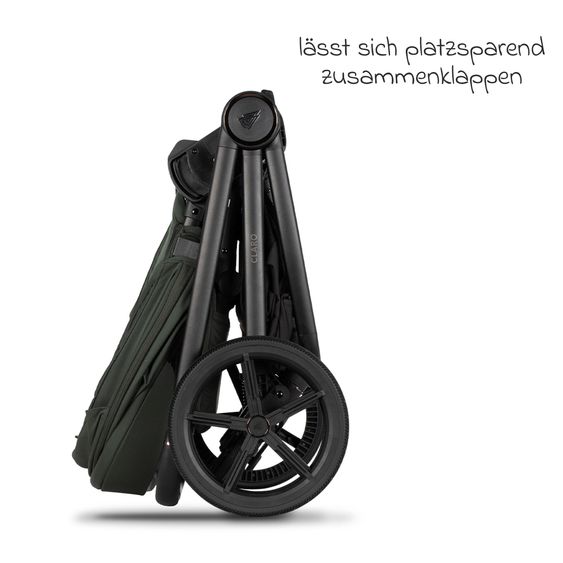 Venicci 2in1 Kombi-Kinderwagen Claro bis 22 kg mit Babywanne, Sportsitz, Teleskopschieber, Liegeposition inkl. Regenschutz, Beindecke & Wickeltasche mit Wickeunterlage - Forest