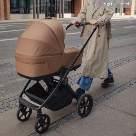 Venicci 2in1 Kombi-Kinderwagen Claro bis 22 kg mit Babywanne, Sportsitz, Teleskopschieber, Liegeposition inkl. Regenschutz, Beindecke & Wickeltasche mit Wickeunterlage - Forest