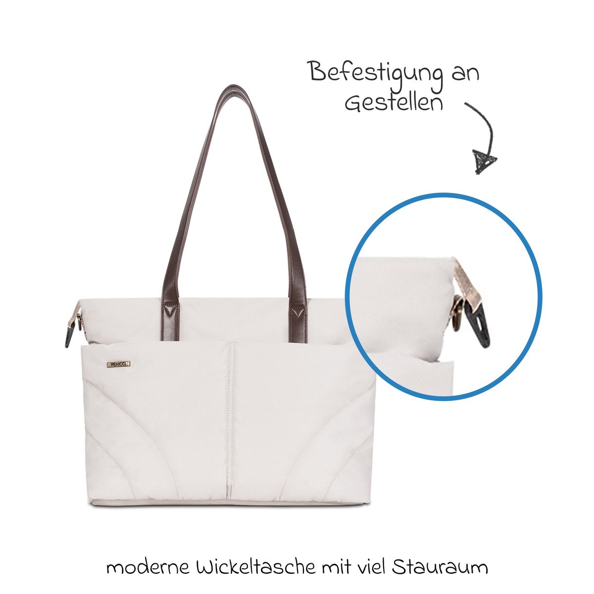 Venicci Babywanne für Sportwagen Claro inkl. Wickeltasche und Regenschutz - Vanilla