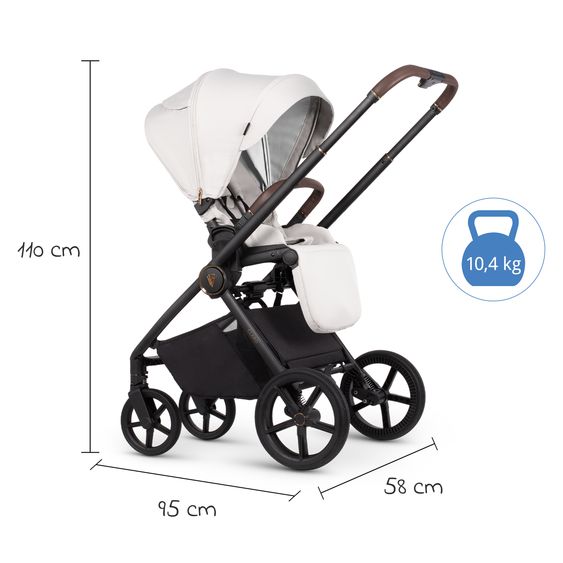 Venicci Buggy & Sportwagen Claro bis 22 kg mit Teleskopschieber, Liegeposition inkl. Beindecke - Vanilla