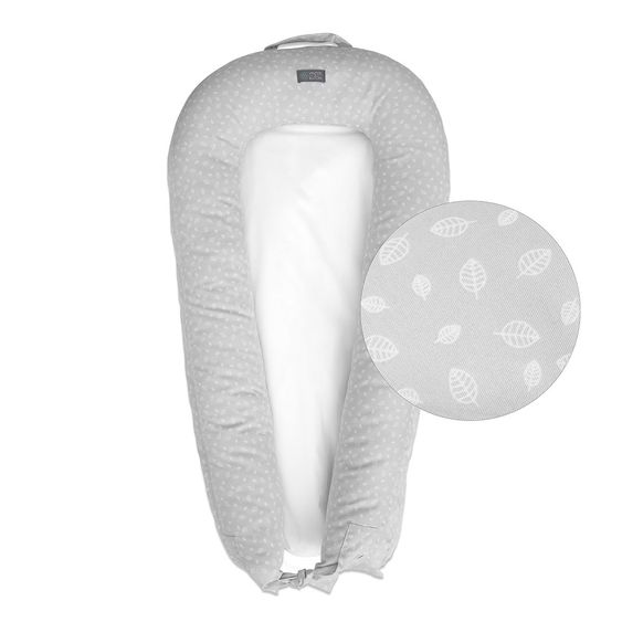 Vinter & Bloom Babynest Nordic Leaf Sleep Nest - Calm Grey