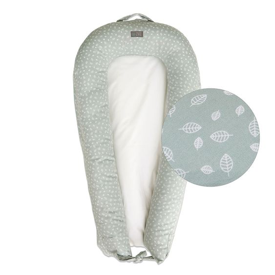 Vinter & Bloom Baby Nest Nordic Leaf Sleep Nest - Mild Green