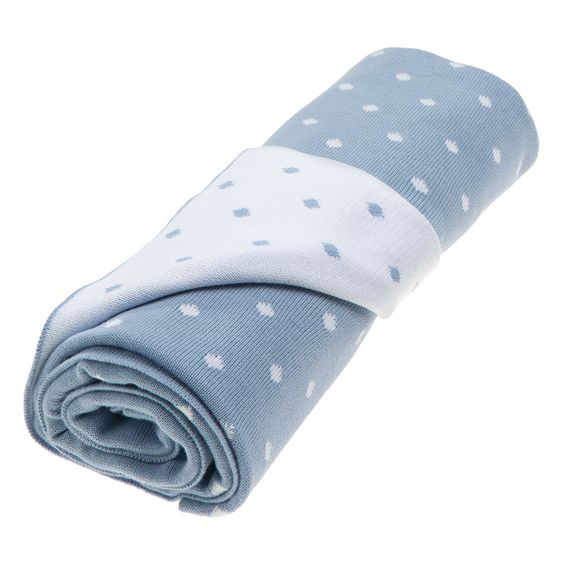 Vinter & Bloom Baumwolldecke - Dots Oganic - aus 100% Bio-Baumwolle - Placid Blue