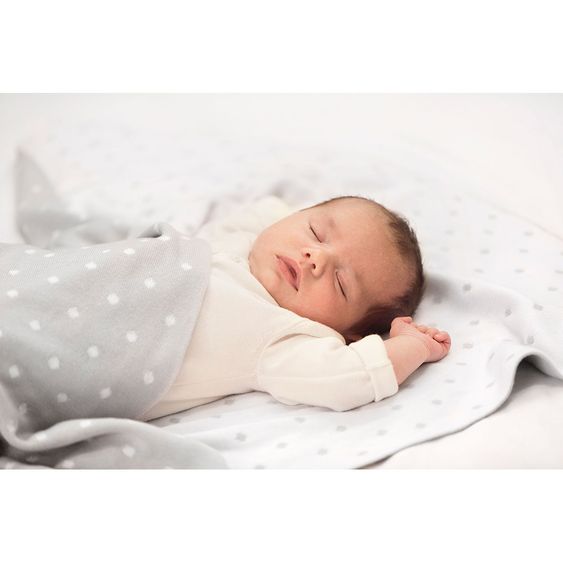 Vinter & Bloom Baumwolldecke - Dots Oganic - aus 100% Bio-Baumwolle - Slate Grey