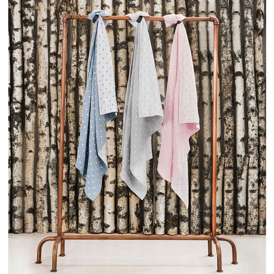 Vinter & Bloom Baumwolldecke - Dots Oganic - aus 100% Bio-Baumwolle - Slate Grey