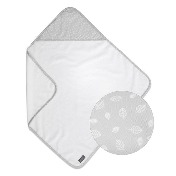 Vinter & Bloom Nordic Leaf Hooded Towel - Calm Grey