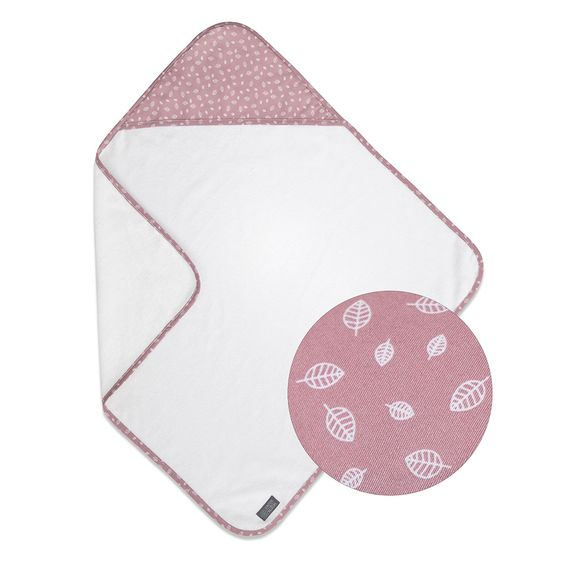 Vinter & Bloom Nordic Leaf Hooded Towel - Soft Pink