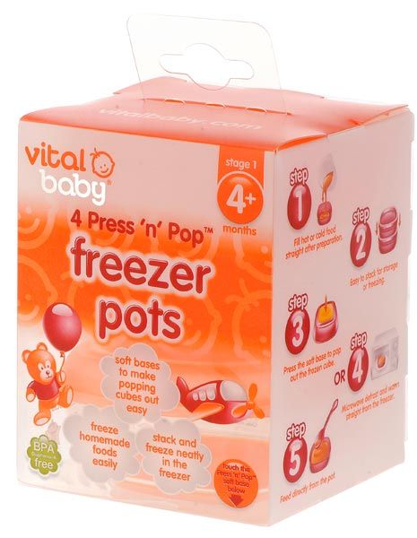 Vital Innovations 4-tlg. Gefrierbehälter-Set Maxi je 90 ml