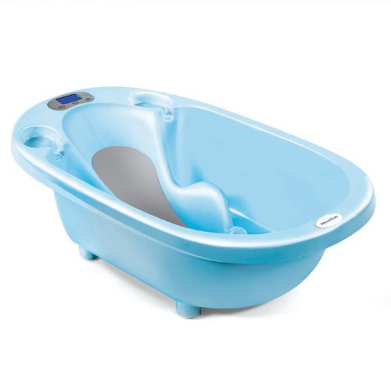 Vital Innovations Baby-Badewanne Monitub mit Thermometer & Waage - Blau