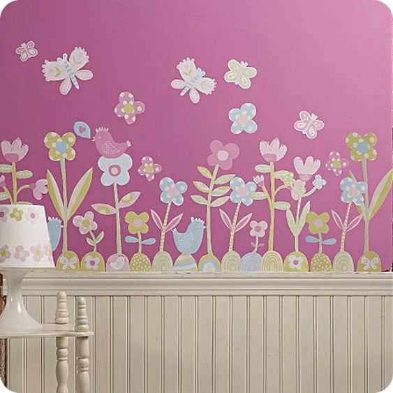 Wallies 34 pcs wall sticker set - flower meadow baby Daisy