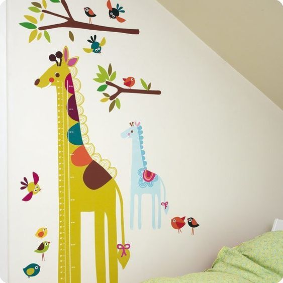 Wallies Wandaufkleber Messlatte - Giraffe