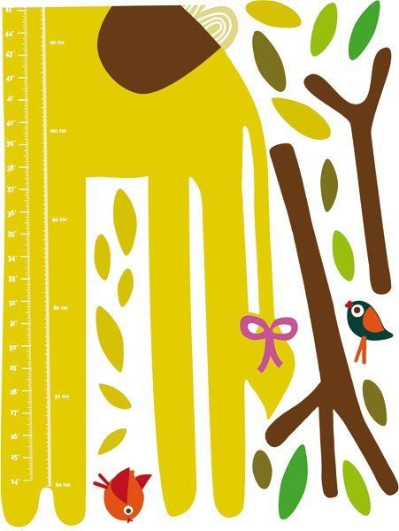 Wallies Wandaufkleber Messlatte - Giraffe