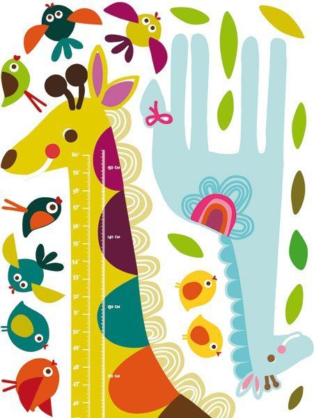 Wallies Wandaufkleber Messlatte - Giraffe