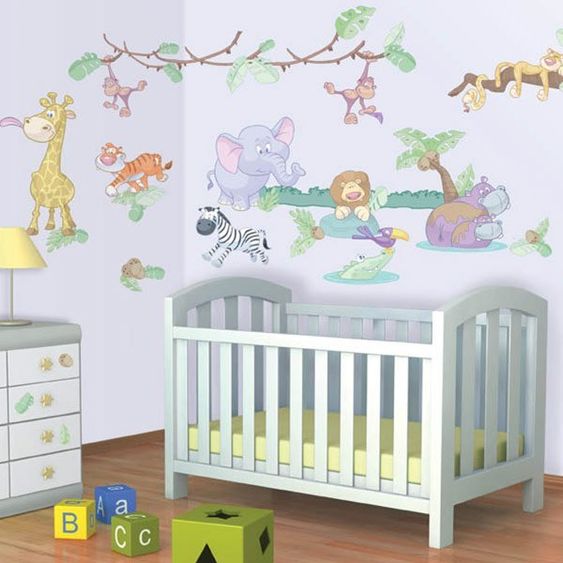 Walltastic 50-tlg. Wandaufkleber-Set - Baby Dschungel Safari