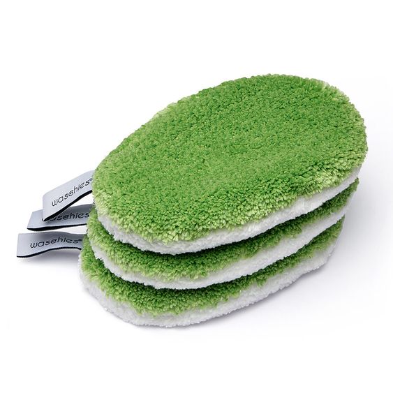 Waschies Waschpads waschies 15 x 10 cm - 3er Set - Grün / Weiß