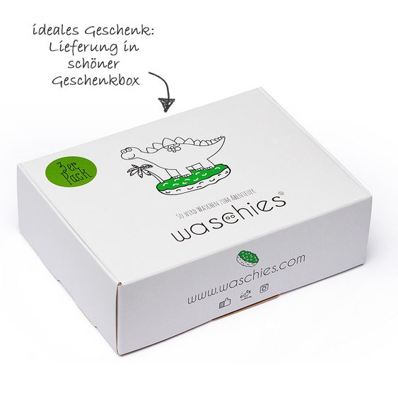 Waschies Waschpads waschies 15 x 10 cm - 3er Set - Grün / Weiß