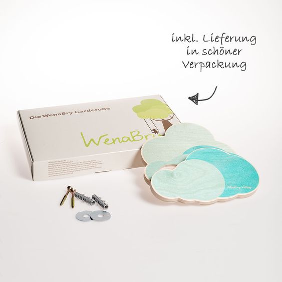 Wenabry Garderobe Wolke - ohne Haken - Blau
