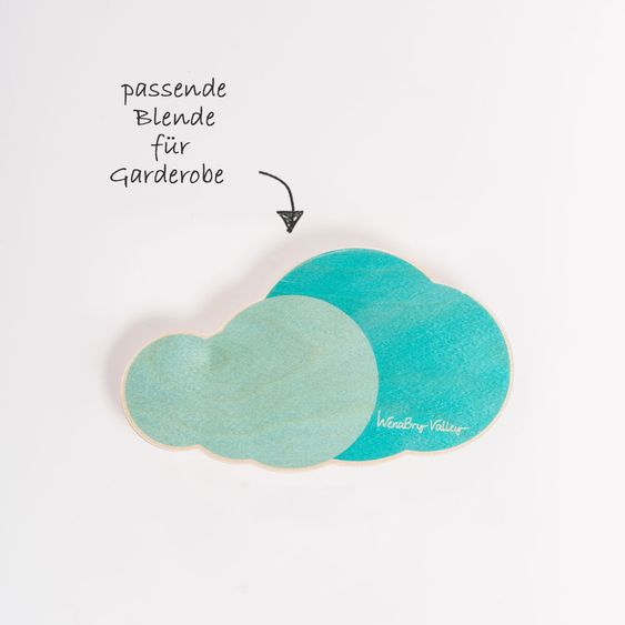 Wenabry Garderobe Wolke - ohne Haken - Blau