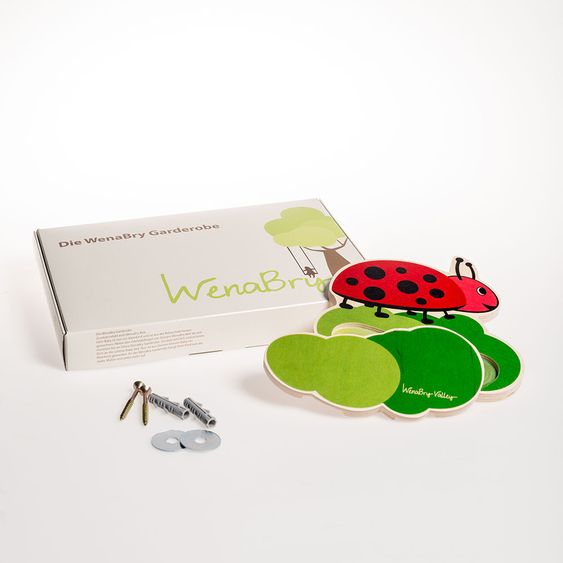 Wenabry Set: Gürtel, Täschchen und Garderobe - Marienkäfer - Schwarz Rot Grün