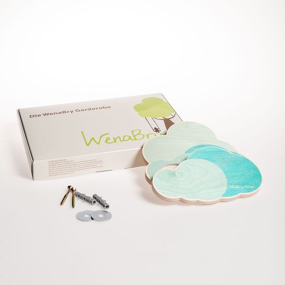 Wenabry Set: Gürtel, Täschchen und Garderobe - Wolke - Schwarz Blau Grün