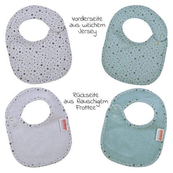 Wörner 2er Set Lätzchen - Sterne - Grün