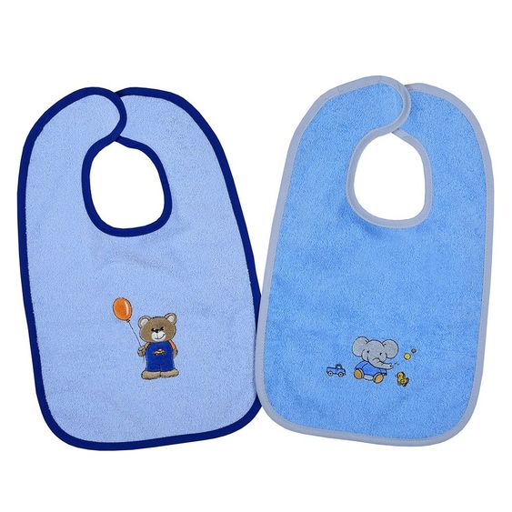 Wörner 2er Set Riesen-Klettlätzchen mit Stickerei 30 x 45 cm - Jungen