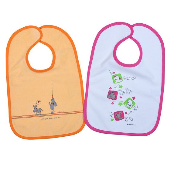 Wörner Set of 2 giant velcro bibs back foil 30 x 45 cm - girls