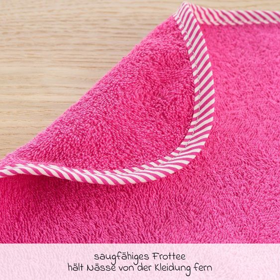 Wörner 2er Set Riesen-Lätzchen mit Druckknöpfen - Dahlie Rosenpink