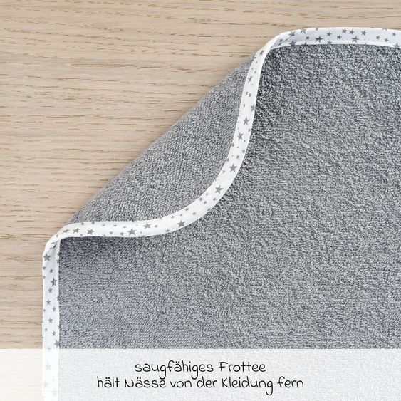 Wörner Set of 2 giant bibs with press studs - grey light grey