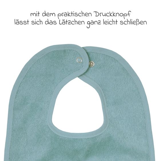 Wörner Set da 2 Bavaglioni Giganti con bottoni a pressione 30 x 45 cm - Mint